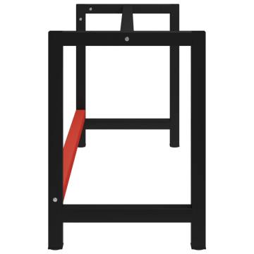 Durable Metal Work Bench Frame - 150x57x79 cm Black & Red