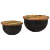 2 Piece Coffee Table Set Black Solid Wood Reclaimed Colour black Size 50 x 27 cm Quantity in Package 2 