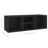 Stylish Black Shoe Storage Bench - 105x35x35 cm