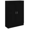 Sleek Black Book Cabinet - 82.5x30.5x115 cm Engineered Wood