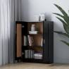 Sleek Black Book Cabinet - 82.5x30.5x115 cm Engineered Wood