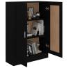 Sleek Black Book Cabinet - 82.5x30.5x115 cm Engineered Wood