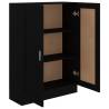 Sleek Black Book Cabinet - 82.5x30.5x115 cm Engineered Wood