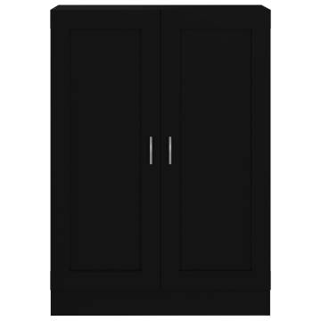 Sleek Black Book Cabinet - 82.5x30.5x115 cm Engineered Wood