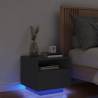 Bedside Cabinet with LED Lights Black 40x39x37 cm Colour black Quantity in Package 1 