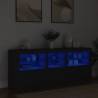 Sideboard with LED Lights Black 162x37x67 cm Colour black Quantity in Package 1 