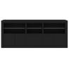 Modern Black Sideboard with LED Lights - 162x37x67 cm