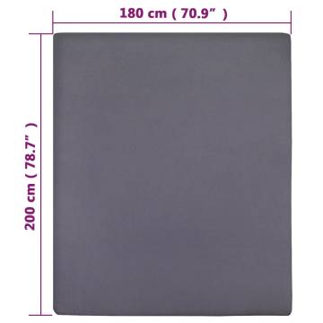 Jersey Fitted Sheet Anthracite 180x200 cm - Cotton Comfort