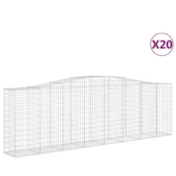 Arched Gabion Baskets - 20 pcs Galvanised Iron | HiPoMarket