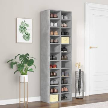 Shoe Cabinet Concrete Grey 54x34x183 cm | Stylish Storage Solution