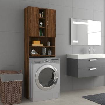 Washing Machine Cabinet Brown Oak - 64x25.5x190 cm