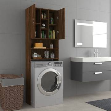 Washing Machine Cabinet Brown Oak - 64x25.5x190 cm