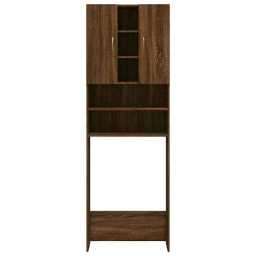 Washing Machine Cabinet Brown Oak - 64x25.5x190 cm