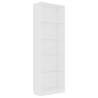 5-Tier White Book Cabinet - Stylish & Modern Design