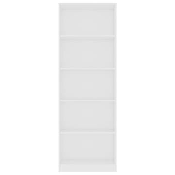 5-Tier White Book Cabinet - Stylish & Modern Design