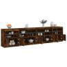 Sideboard with LED Lights Smoked Oak 283x37x67 cm Colour smoked oak Quantity in Package 1 