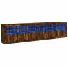 Modern Sideboard with LED Lights - Smoked Oak 283x37x67 cm