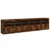 Modern Sideboard with LED Lights - Smoked Oak 283x37x67 cm