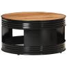 Black Coffee Table - Solid Acacia Wood 68x68x36 cm