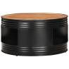 Black Coffee Table - Solid Acacia Wood 68x68x36 cm