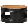 Black Coffee Table - Solid Acacia Wood 68x68x36 cm