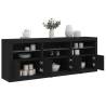 Sideboard with LED Lights Black 181.5x37x67 cm Colour black Quantity in Package 1 