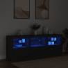 Modern Black Sideboard with LED Lights - 181.5x37x67 cm