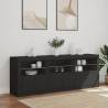 Modern Black Sideboard with LED Lights - 181.5x37x67 cm