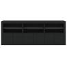 Modern Black Sideboard with LED Lights - 181.5x37x67 cm