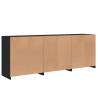 Modern Black Sideboard with LED Lights - 181.5x37x67 cm