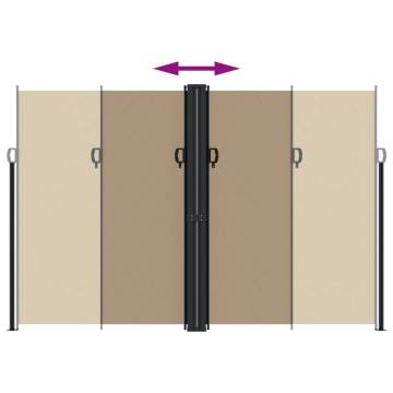 Retractable Side Awning Taupe 220x1200 cm - Privacy Screen