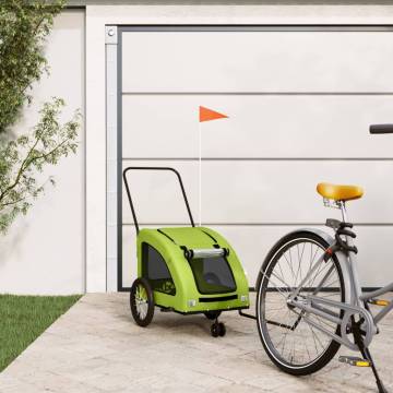 Durable Green Pet Bike Trailer - Oxford Fabric & Iron Design