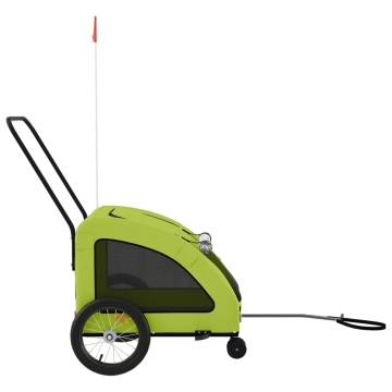 Durable Green Pet Bike Trailer - Oxford Fabric & Iron Design