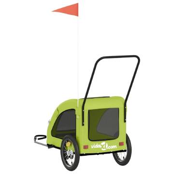 Durable Green Pet Bike Trailer - Oxford Fabric & Iron Design