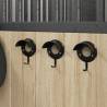 Bridle Racks - 3 pcs Wall Mounted Black Iron | Hipomarket