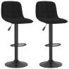 Black Velvet Bar Stools - 2 pcs | Stylish & Adjustable Seating