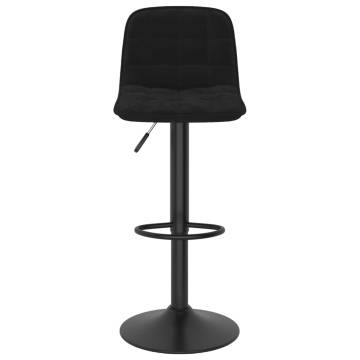 Black Velvet Bar Stools - 2 pcs | Stylish & Adjustable Seating