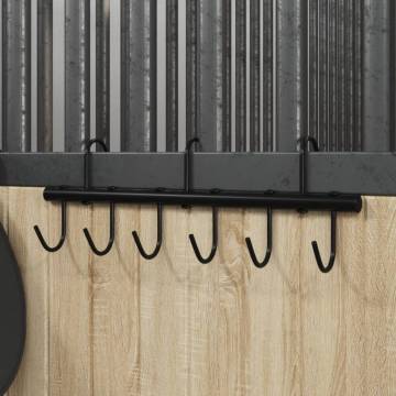 Bridle Hanger with 9 Swivel Hooks - Black Steel | HipoMarket