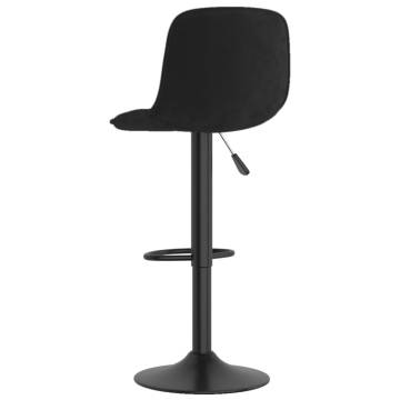 Black Velvet Bar Stools - 2 pcs | Stylish & Adjustable Seating