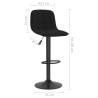 Black Velvet Bar Stools - 2 pcs | Stylish & Adjustable Seating