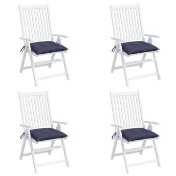 Navy Blue Chair Cushions 4 pcs - 40x40x7 cm - Oxford Fabric