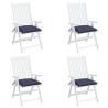 Navy Blue Chair Cushions 4 pcs - 40x40x7 cm - Oxford Fabric