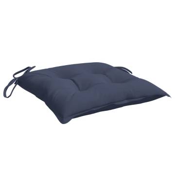 Navy Blue Chair Cushions 4 pcs - 40x40x7 cm - Oxford Fabric