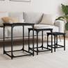 Nesting Coffee Tables Set of 3 - Black Engineered Wood