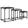 Nesting Coffee Tables Set of 3 - Black Engineered Wood