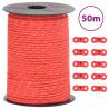 Tent Guy Rope with Reflective Strips and Spanners 50 m 3 mm Colour red Size 3 mm Quantity in Package 1 