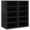 Shoe Cabinets 2 pcs High Gloss Black - Stylish Storage Solution