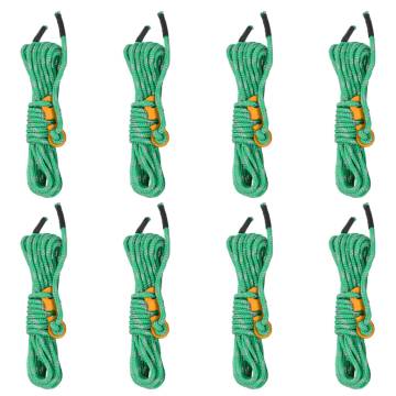 Tent Guy Ropes - 8pcs Reflective 4m 4mm for Camping