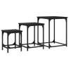 Nesting Coffee Tables Set of 3 - Black Engineered Wood