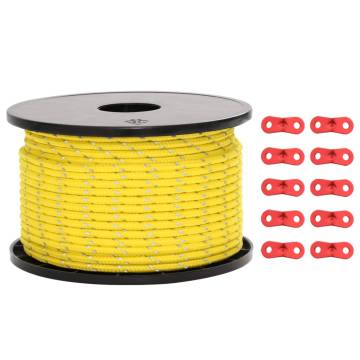 Durable Tent Guy Rope with Reflective Strips - 50m 5mm | HipoMarket